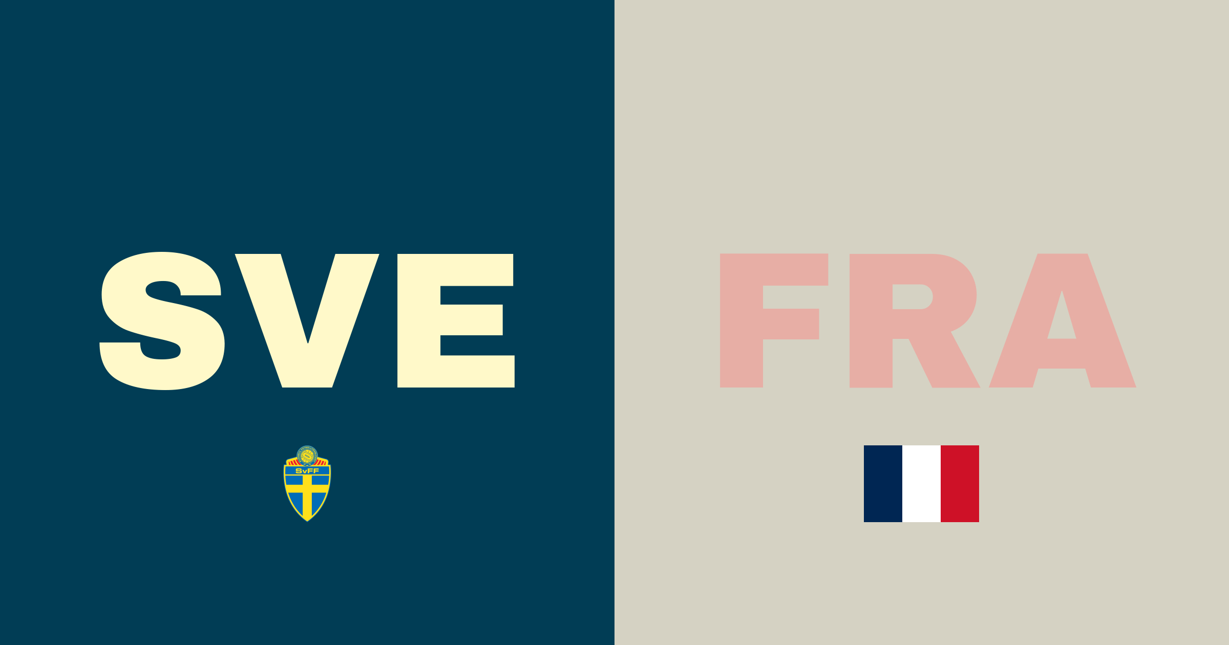 Sverige och Frankrike kämpar till oavgjort i bronsmatchen