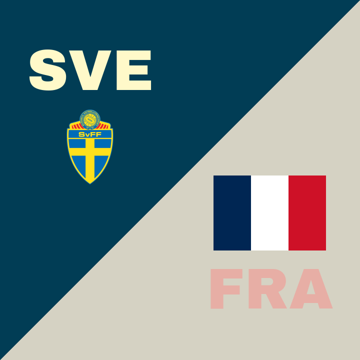 Sverige och Frankrike kämpar till oavgjort i bronsmatchen