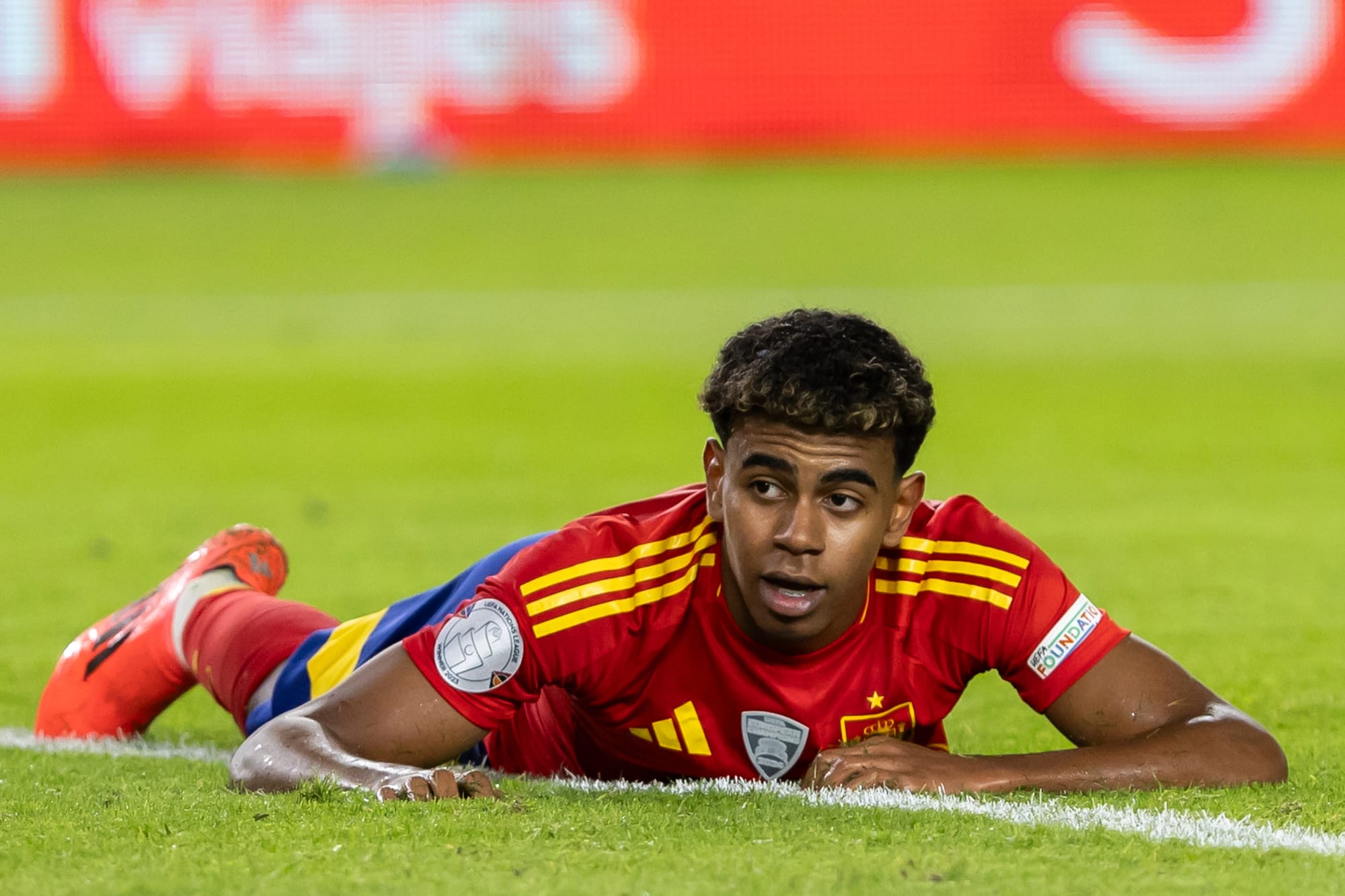 Lamine Yamal i en landskamp för Spanien