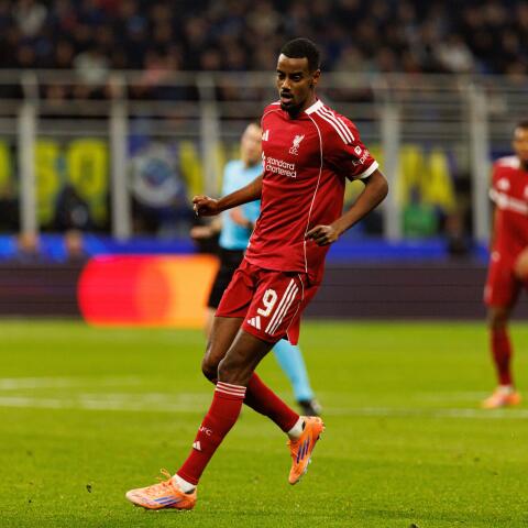 Alexander Isak under Champions League-matchen mellan Inter och Liverpool 2025.