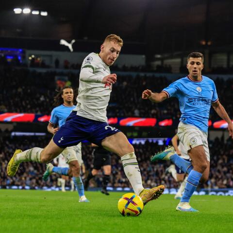 Dejan Kulusevski under Premier League-matchen mellan Manchester City och Tottenham.